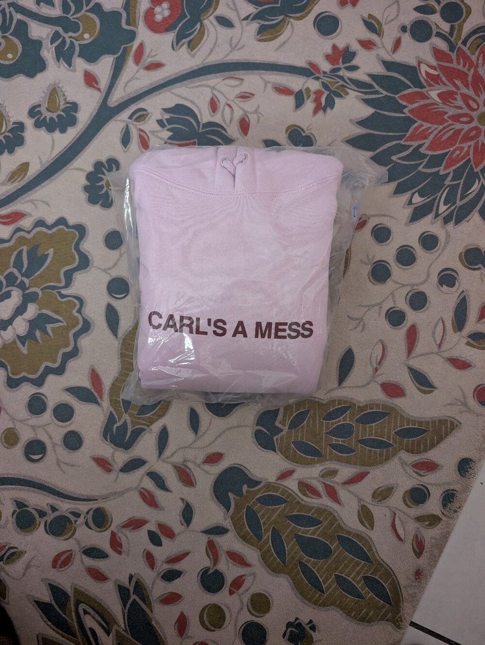 Light Pink 'CARL'S A MESS' Graphic Hoodie